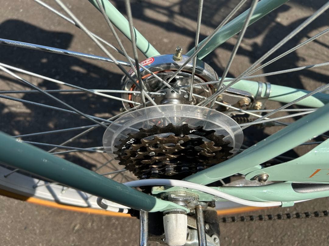 シティサイクル ミントグリーン 前カゴ付き24インチ子供用【引き取り限定】