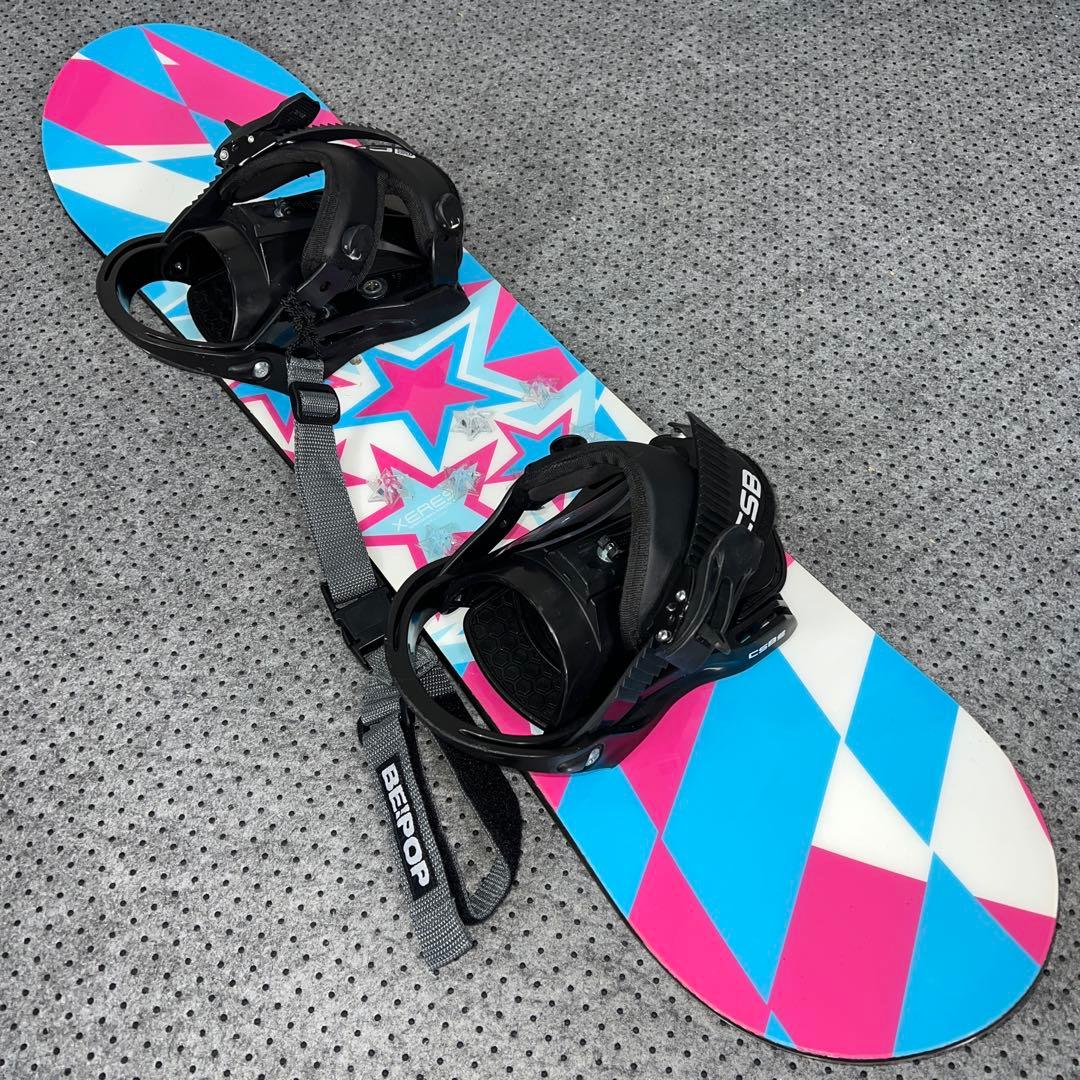 数回使用 キッズスノーボード 88cm XERES×バイン×レースブーツ