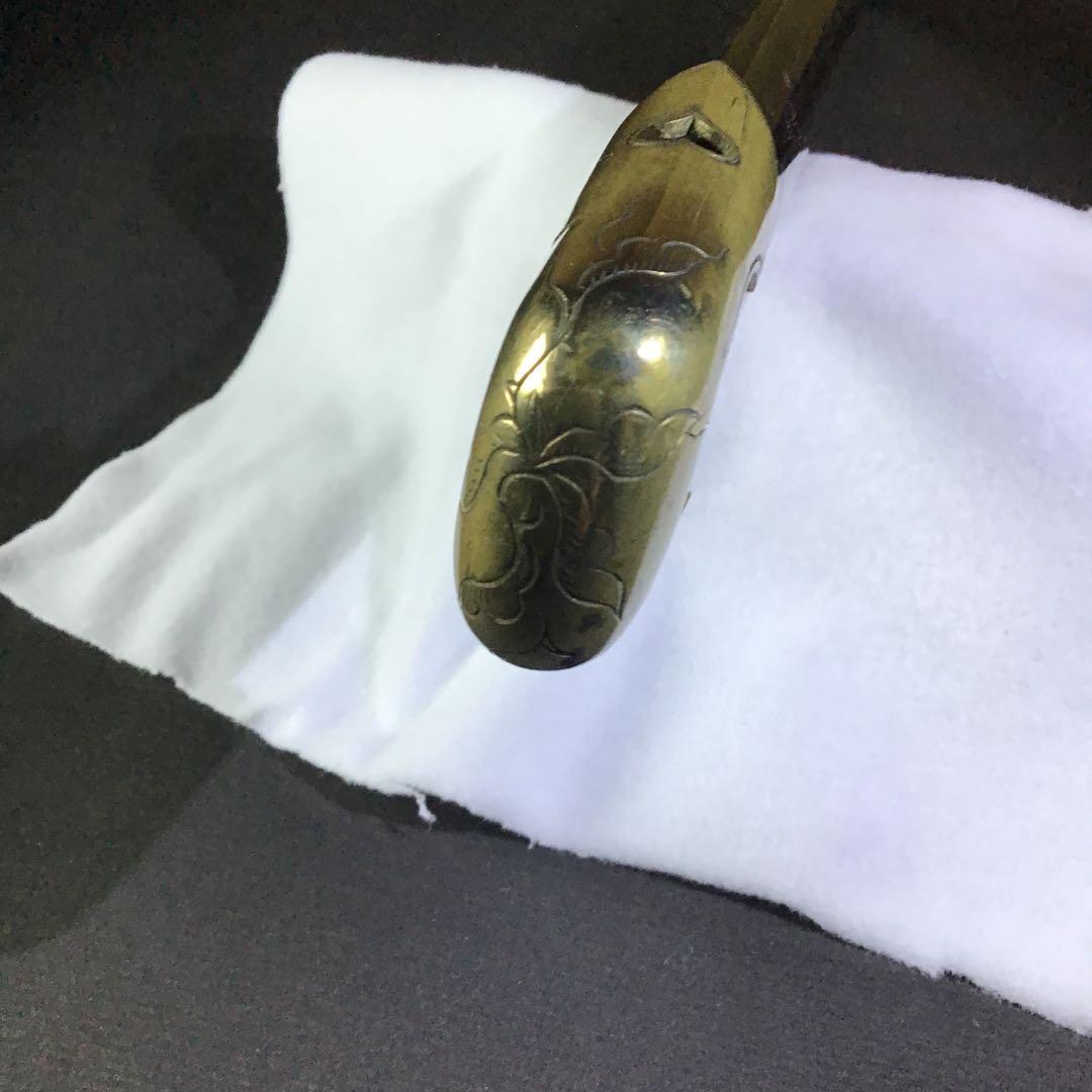 大刀鞘の鐺　金具材質　黄銅　　　　　　　書鍔箱