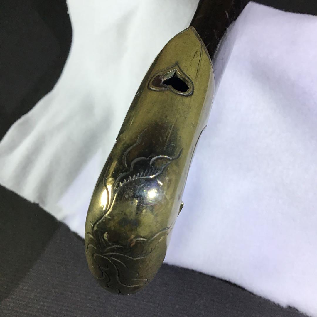 大刀鞘の鐺　金具材質　黄銅　　　　　　　書鍔箱