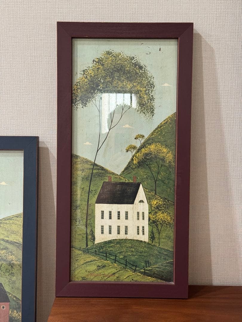 カントリー雑貨　ウォーレン・キンブル 風景画2点 木製額 ＋1点