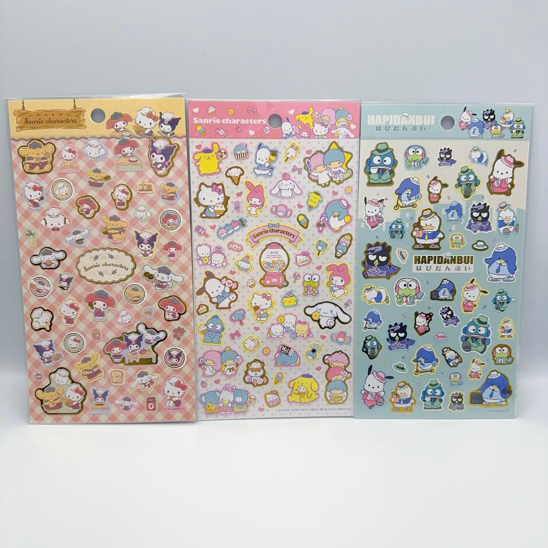 サンリオ　ぷくっとシール　フレークシール　箔押しシール　53種　シールまとめ売り