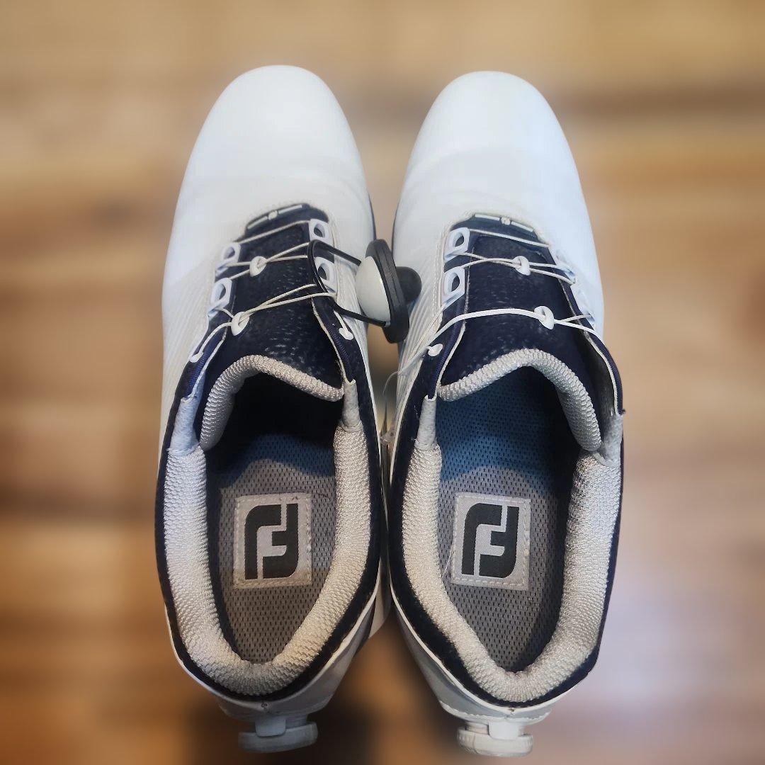 ホワイト ゴルフシューズ レースレス