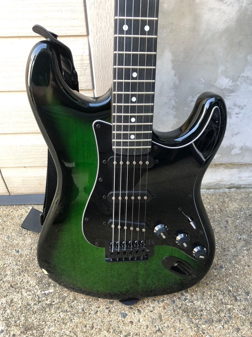 SELDER エレキギター グラデーションブラック/グリーン