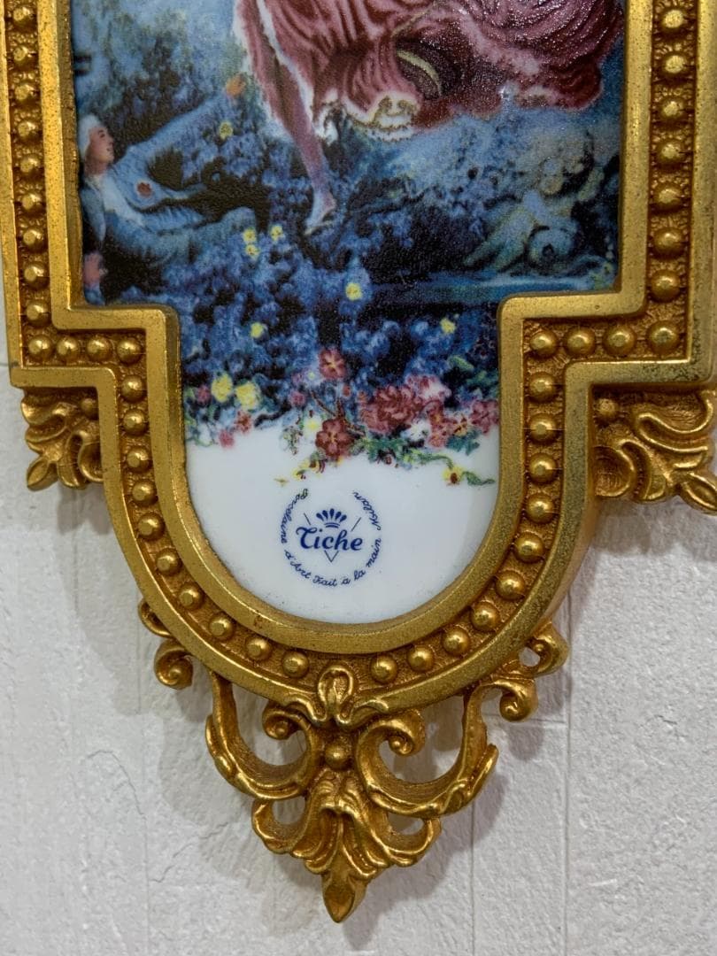 イタリア製 ウォールデコ ローズガーデン 宮廷 貴婦人 庭園 陶器 アート