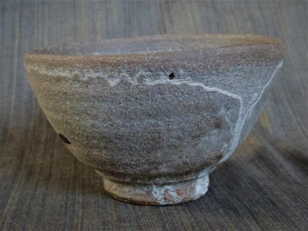 希少★金重有邦【師：金重素山、金重陶陽】★灰釉茶碗★黒田陶苑個展作品