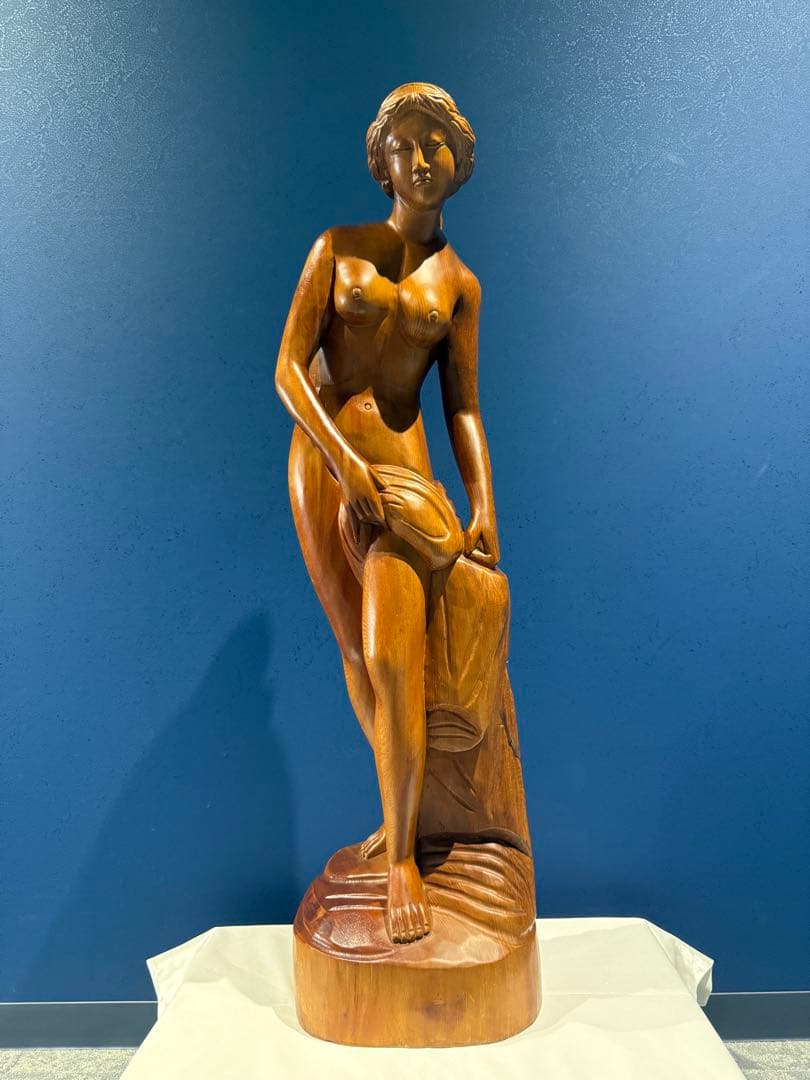 木製女性像彫刻 約90cm