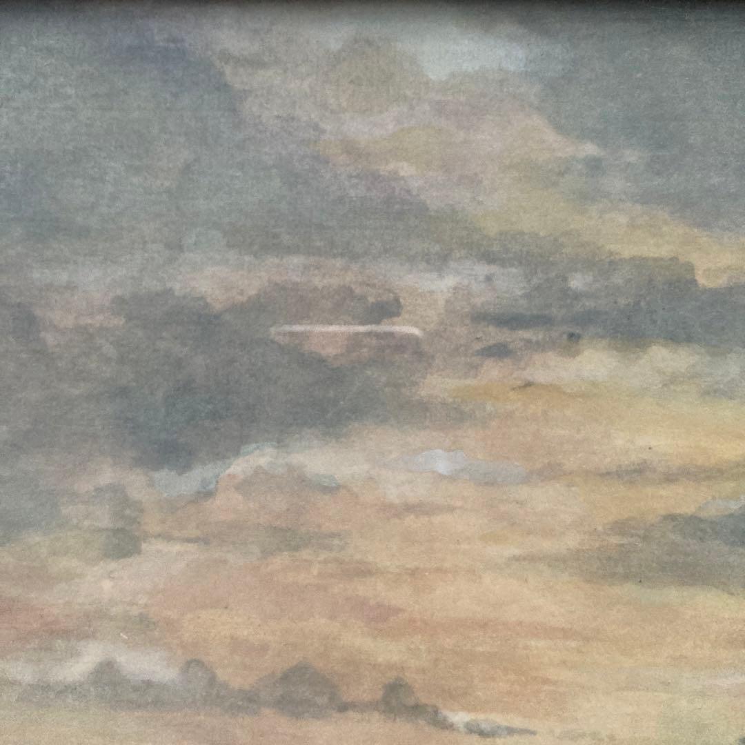 日本画 作者不詳(印あり) 風景画　額縁57×64絵37×44cm