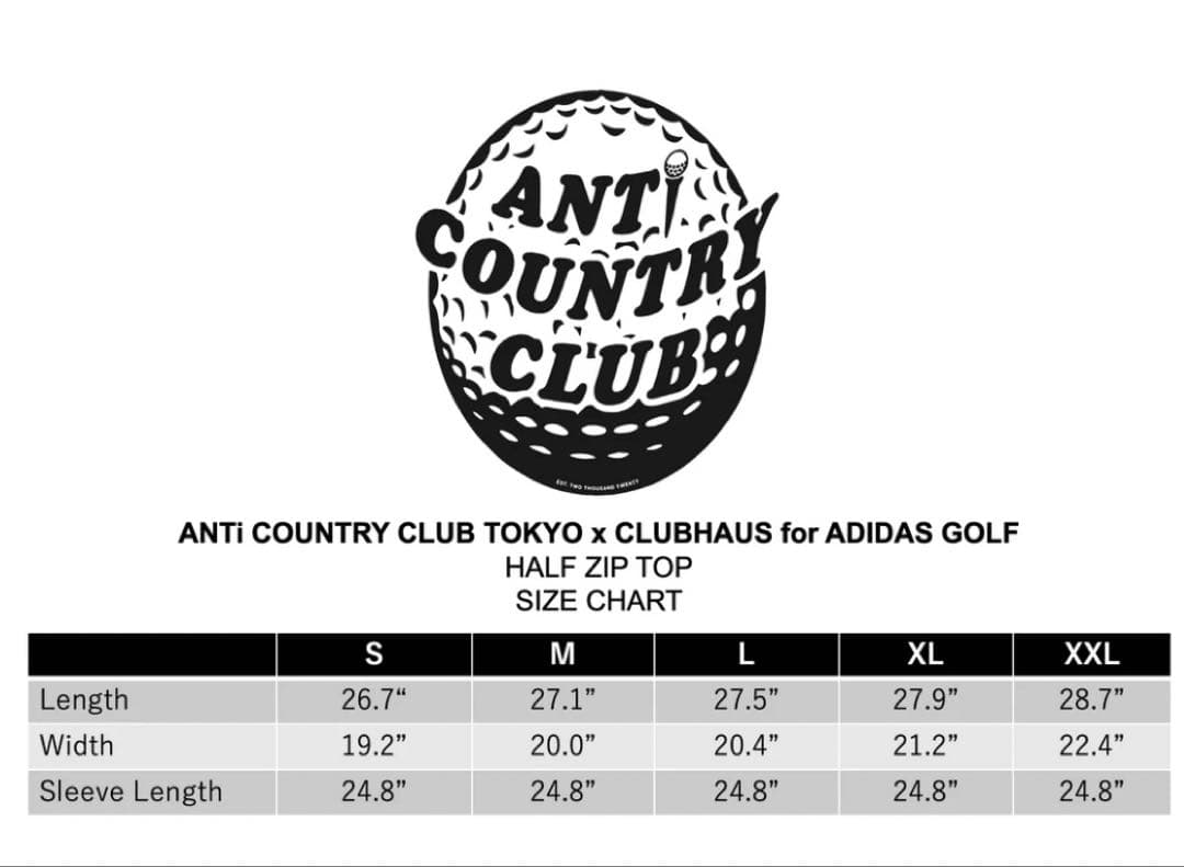 メンズウェア CLUHAUS ANTI COUNTRY CLUB ADIDAS GOLF XL