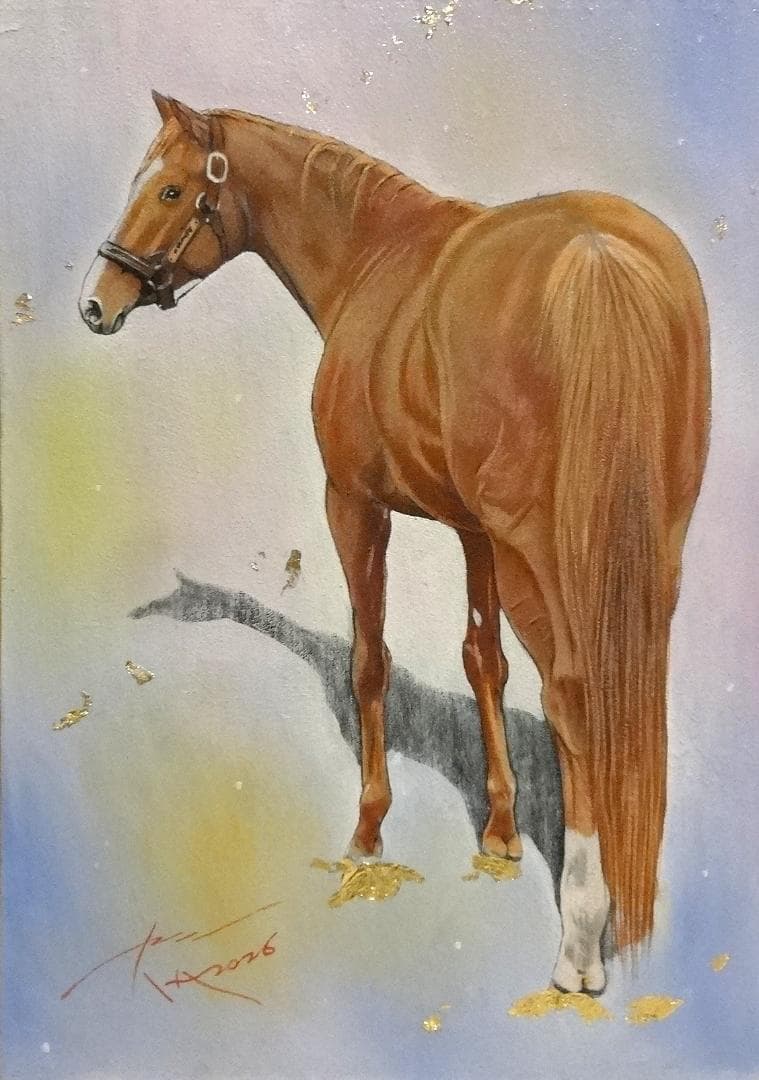 上鈴木正一 油彩画 B4『オルフェーヴル8』新作原画 超オススメの作品です!!