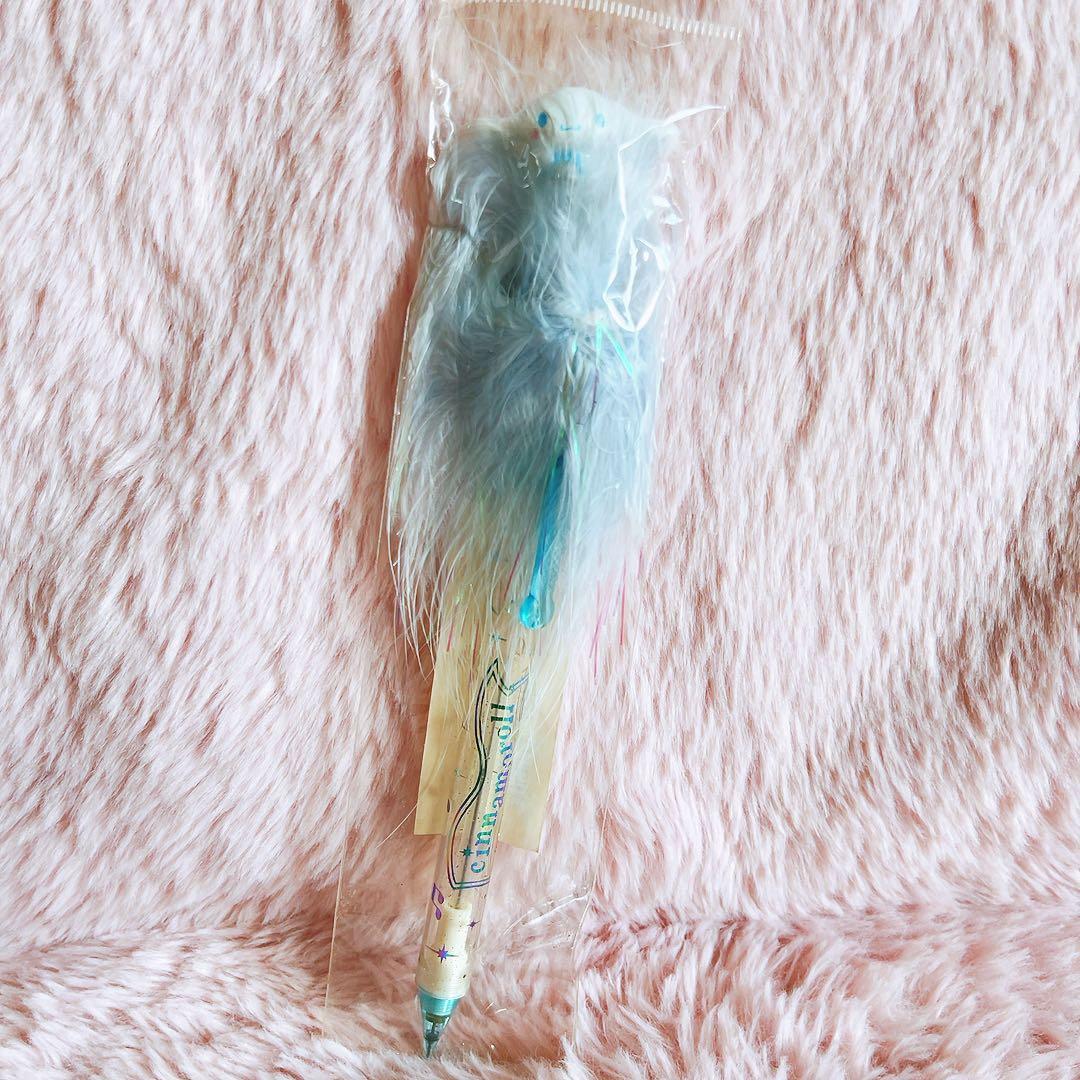 希少レア　シナモロール　ファー付きシャープペン　テンシ　平成レトロ　サンリオ