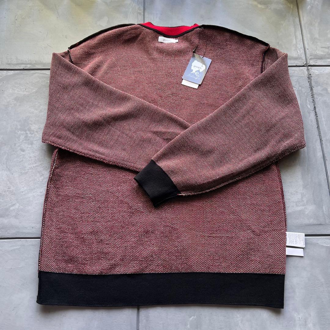 希少グラニフ 中村佑介 Re:繋がる ウォッシャブルジャカードニットL アジカン