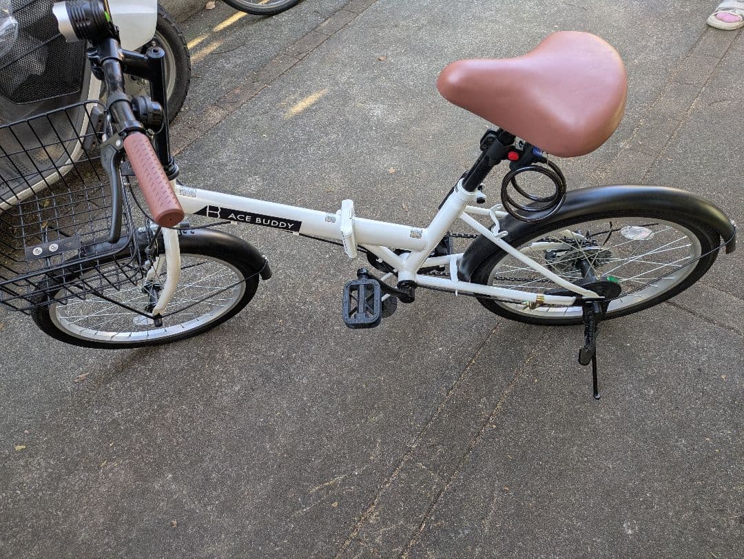 【千葉県引取限定】ACE BUDDY 折りたたみ自転車 ホワイト　美品