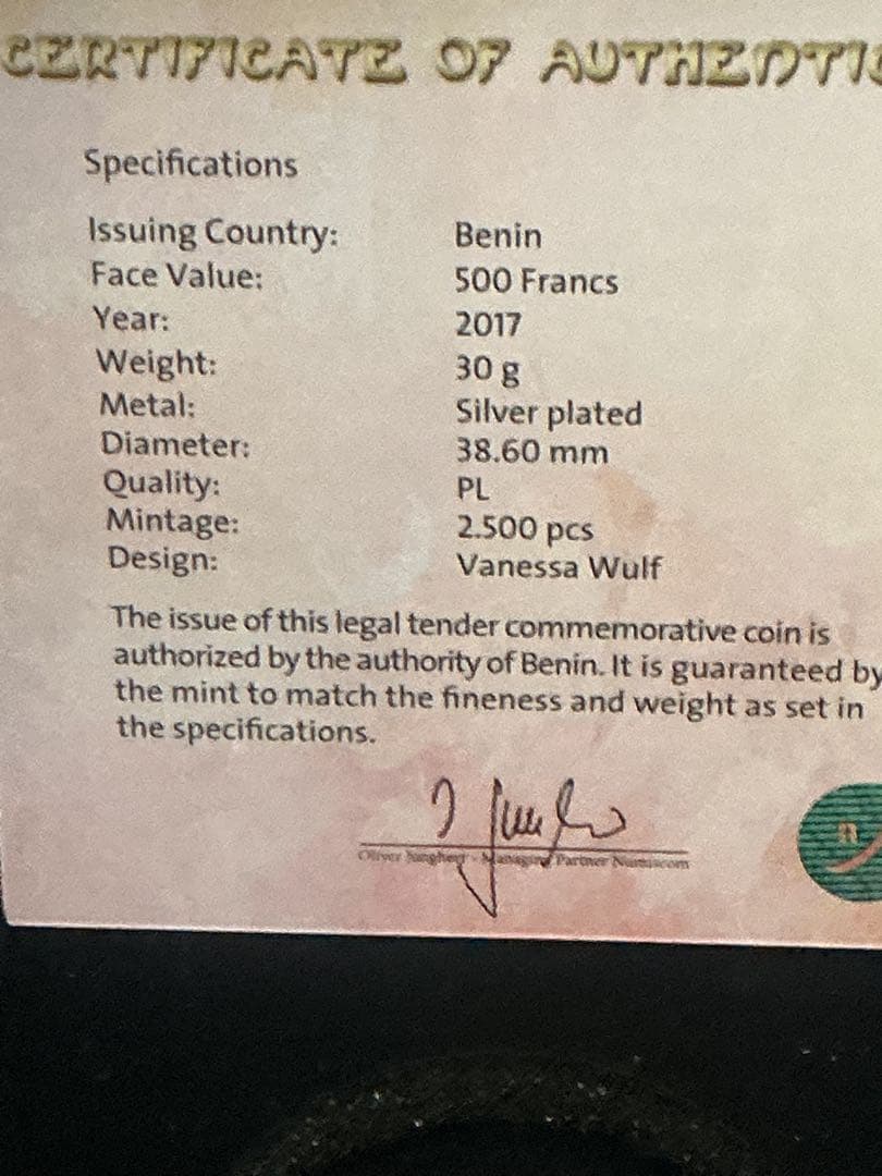 ミュシャ × 黄道十二宮 ― 獅子座、Leo　銀メッキ付き白銅貨