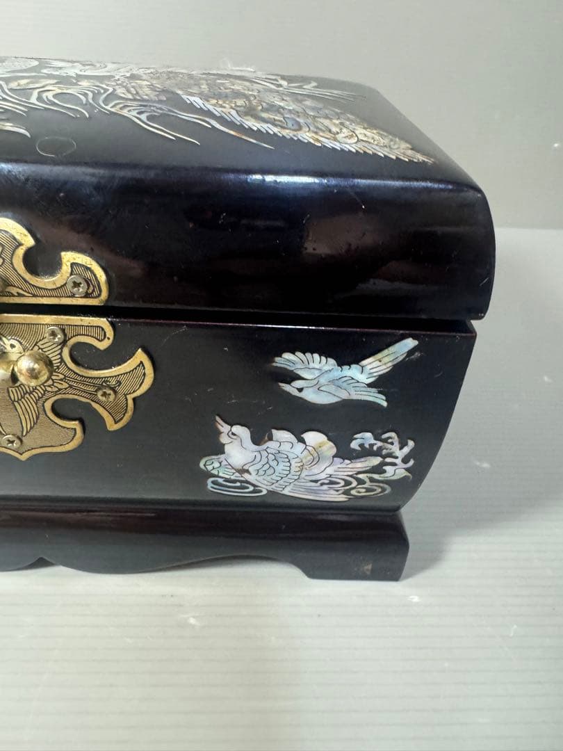 2565 螺鈿細工 花鳥　宝石箱 小物入れ 漆器 アクセサリーケース