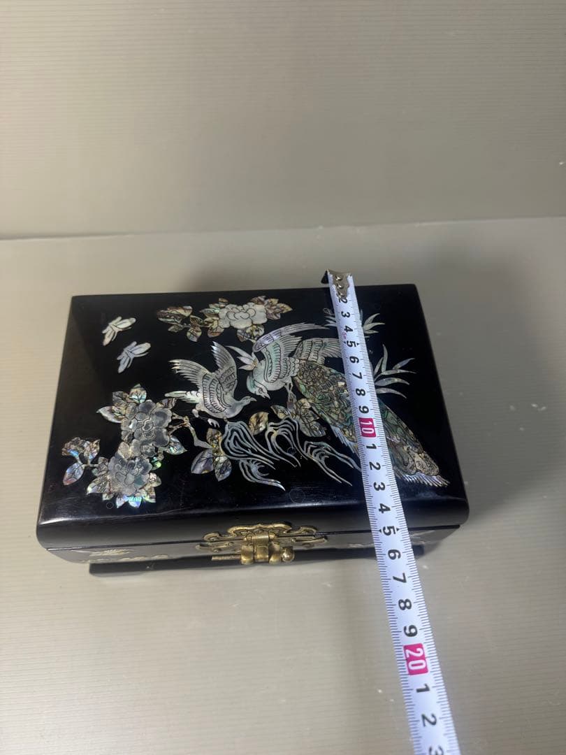 2565 螺鈿細工 花鳥　宝石箱 小物入れ 漆器 アクセサリーケース