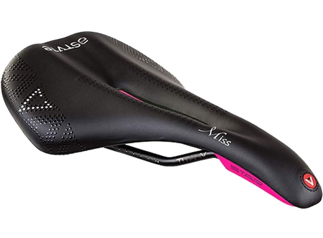 【廃番】ASTVTE レディースサドル ブラック/ピンク チタンレール