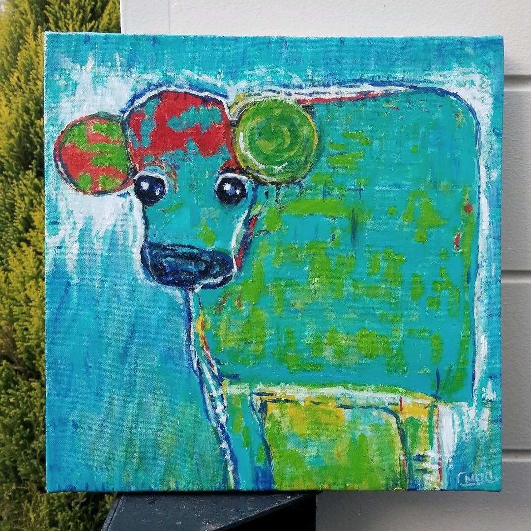 キャンバス 油絵　専用　カラフルCOWS  　1