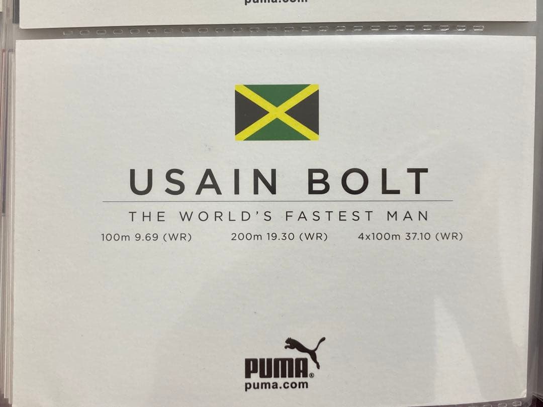 Usain Bolt ウサイン・ボルト　サイン入りブランドカード（ハガキ大）