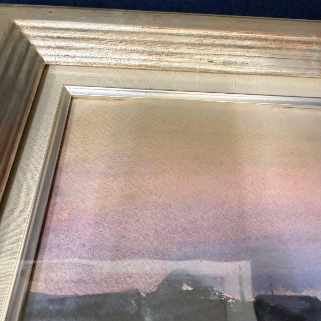 絵画 宮田耕二 船だまり 氷見にて 風景画 水彩画 F6号 直筆 サイン入り