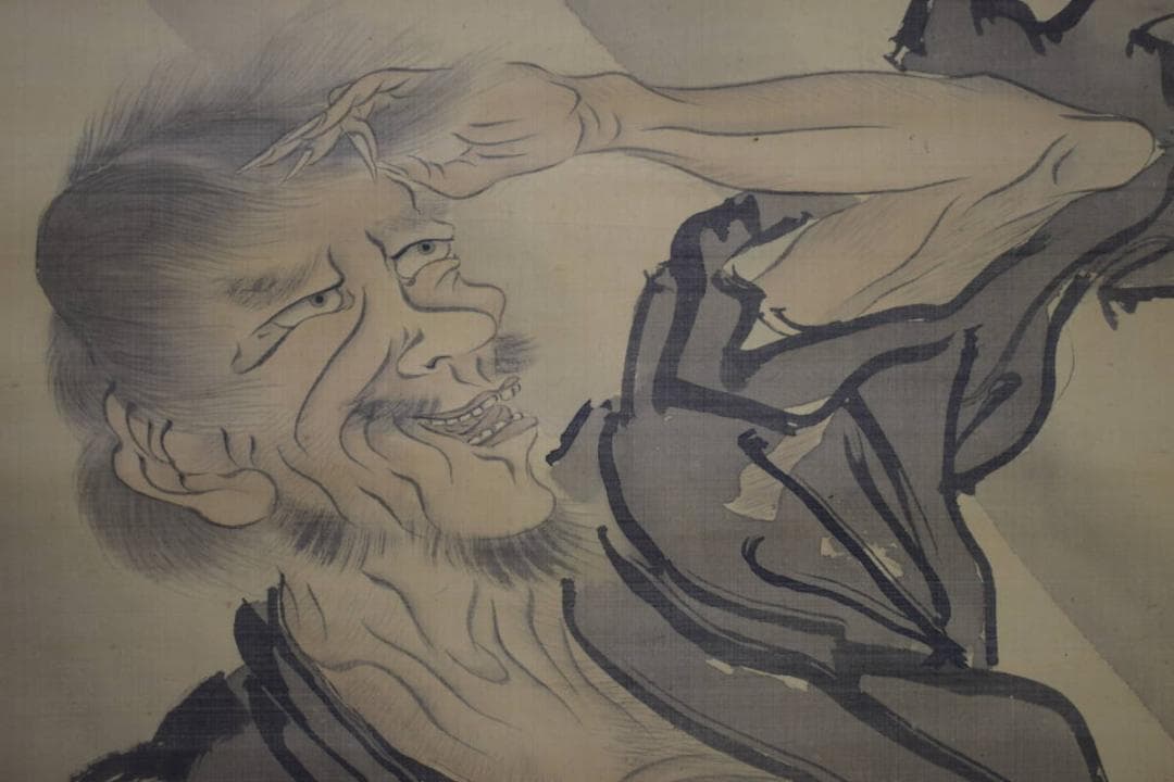 真作/谷文晁/仙人図/人物図/大幅/布袋屋掛軸HJ-5