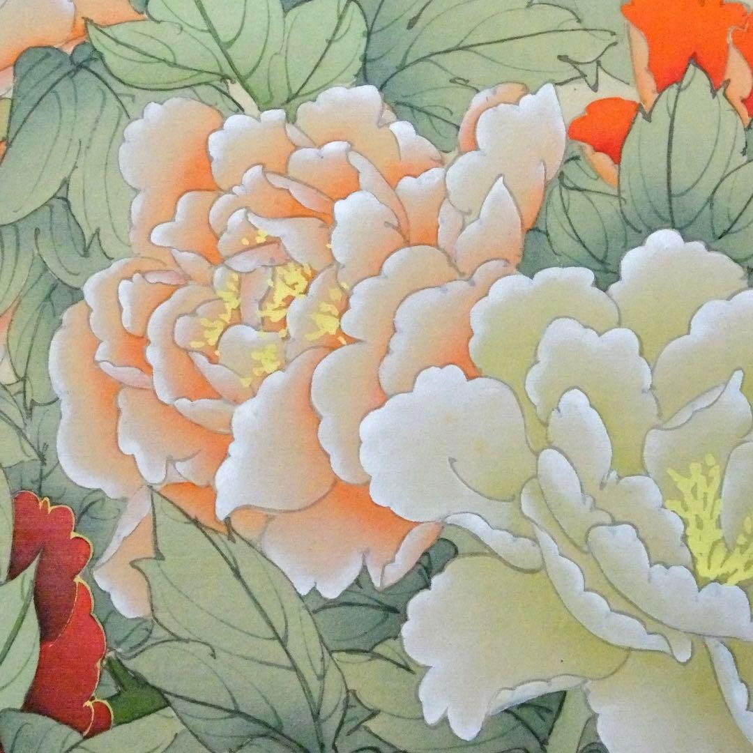 2120様感謝‼️掛け軸「富貴長春図」画　シノワズリー絹本肉筆署名落款希白