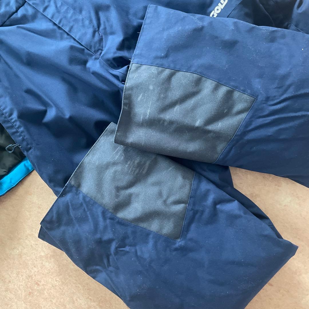 ジュニアスキーウェア 上下セットgoldwin 青/紺160