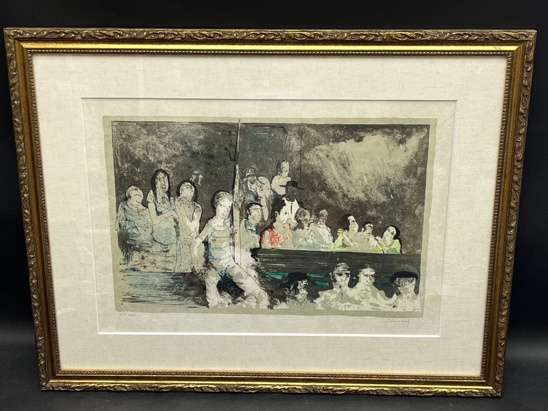 ジャン ジャンセン　リトグラフ　「観客」フランスレジオン勲章