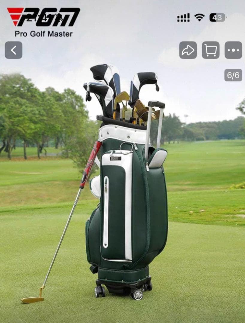 PGM ゴルフバッグ キャスター付き グリーン 防水仕様 数回使用 中古美品