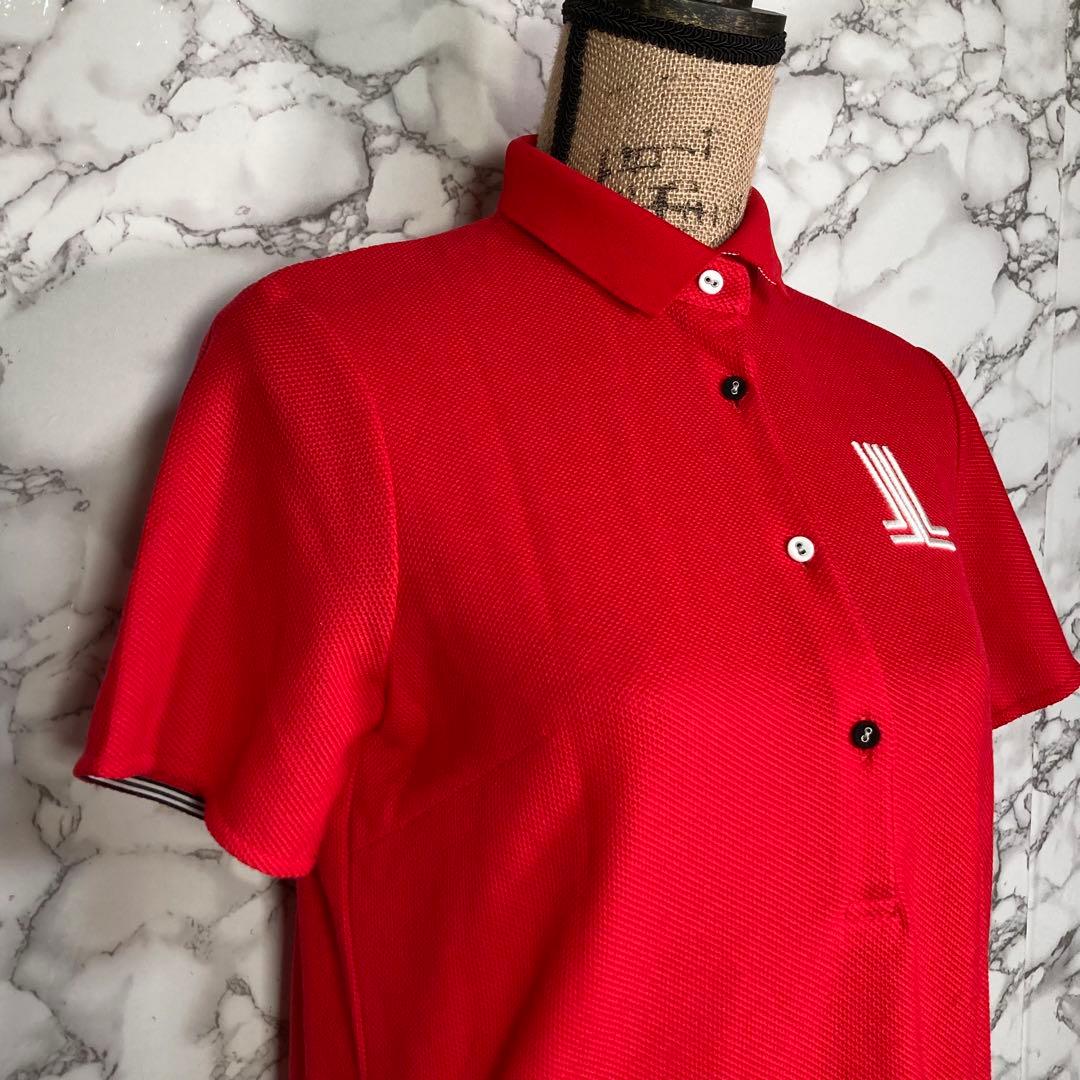 美品　LANVIN SPORT　（38）　ゴルフウェア　ポロワンピース　赤