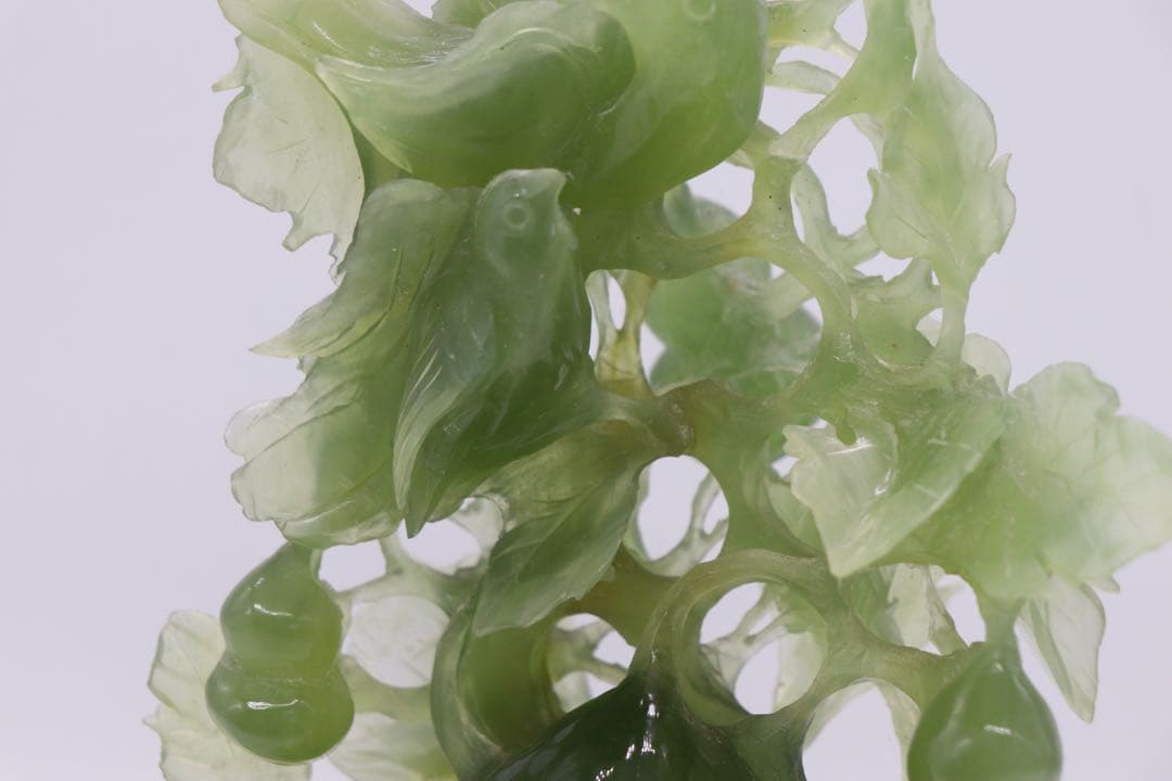 玉製　鳥瓢箪　置物　送料込み250205