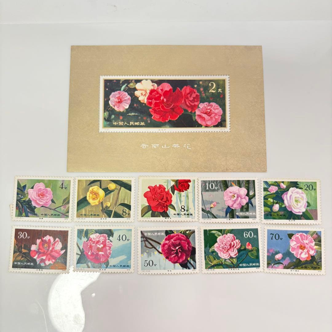 未使用品 「雲南のツバキ」 中国切手 T37 中国人民郵政