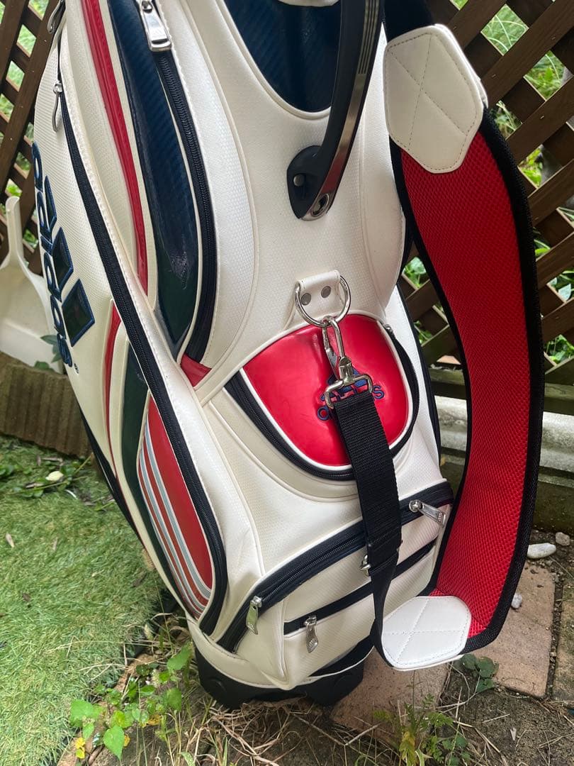 adidas ゴルフバッグ・キャディバッグ ホワイトレッド