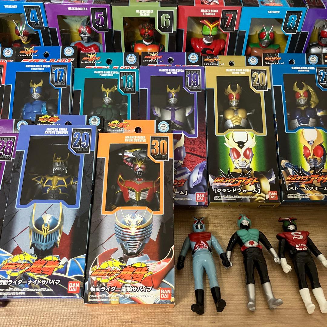 仮面ライダー ライダーヒーローシリーズ ソフビ 箱入り30体 箱無し10体