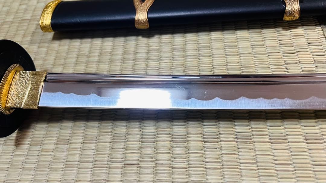 模造刀 海軍 軍刀 樋入り刀身 黒石目鞘 拵 大日本帝国 251021-1