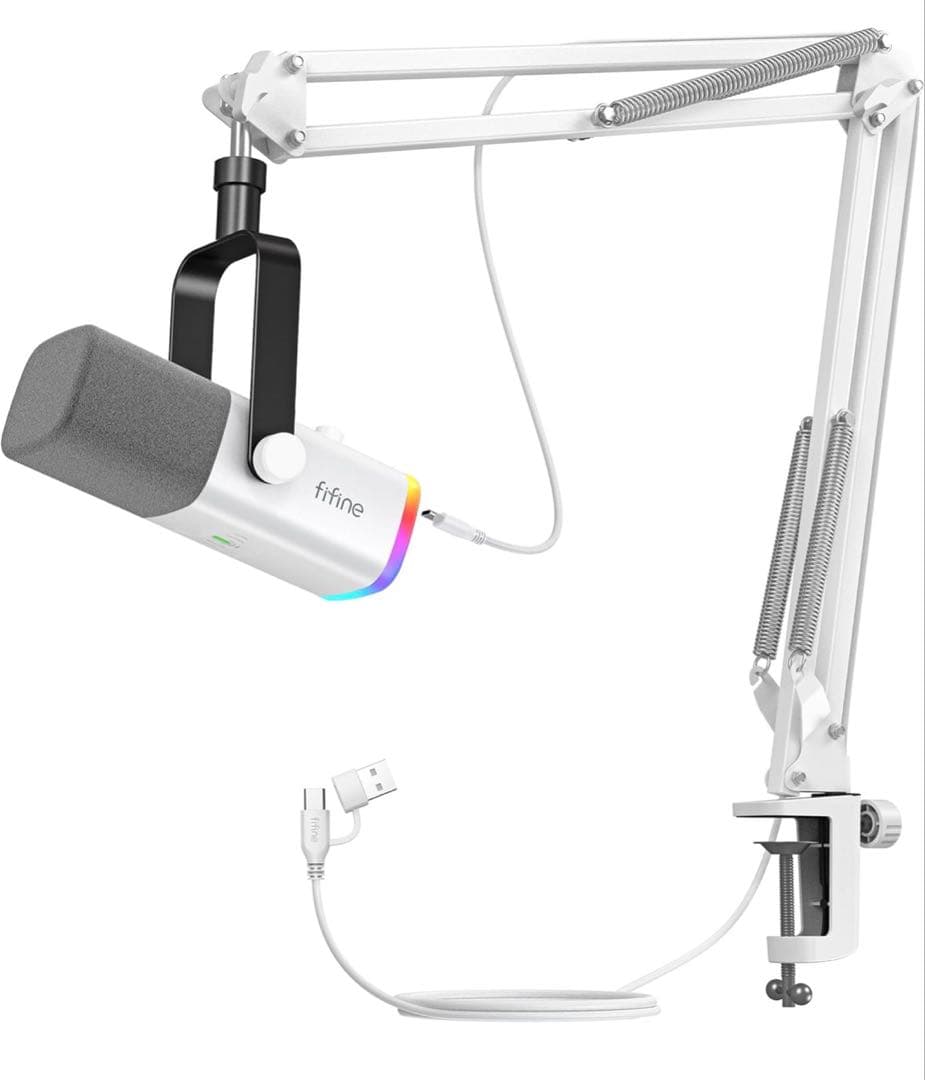 FIFINE XLR/USB ゲーミングマイクセット ストリーミング ポッド