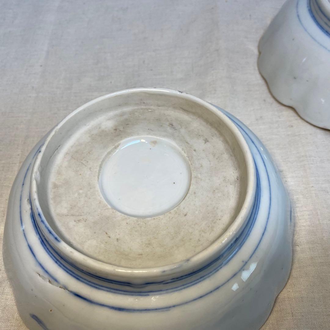 大聖寺伊万里　伊万里　古伊万里　なます皿　色絵　金襴手　松竹梅　花の図　2客