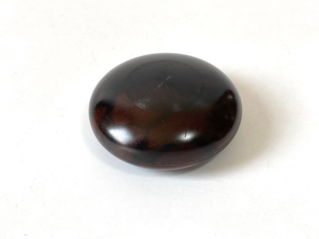 茶道具　人間国宝　川北良造　黒黒檀　香合　丸形　共箱　漆芸