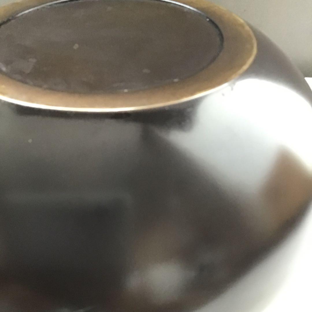 茶道具　水指　捻子梅水指(金属製)塗の蓋付　駒方米山作　共箱　紙箱　S246MS