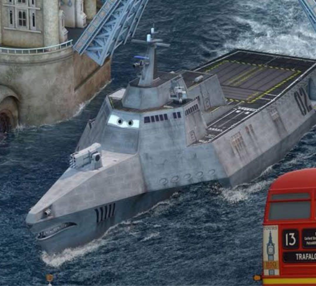 カーズ2 超レア物　トニートライフル　戦闘艦アメリカ海軍　3点セット　マテル社