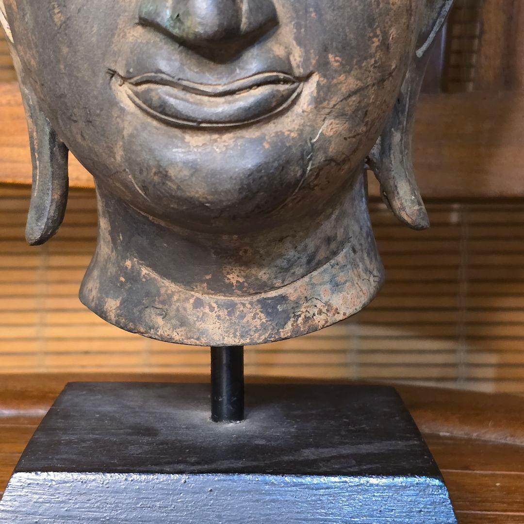 仏頭　レプリカ　タイ　スコータイ　金属製 40cm