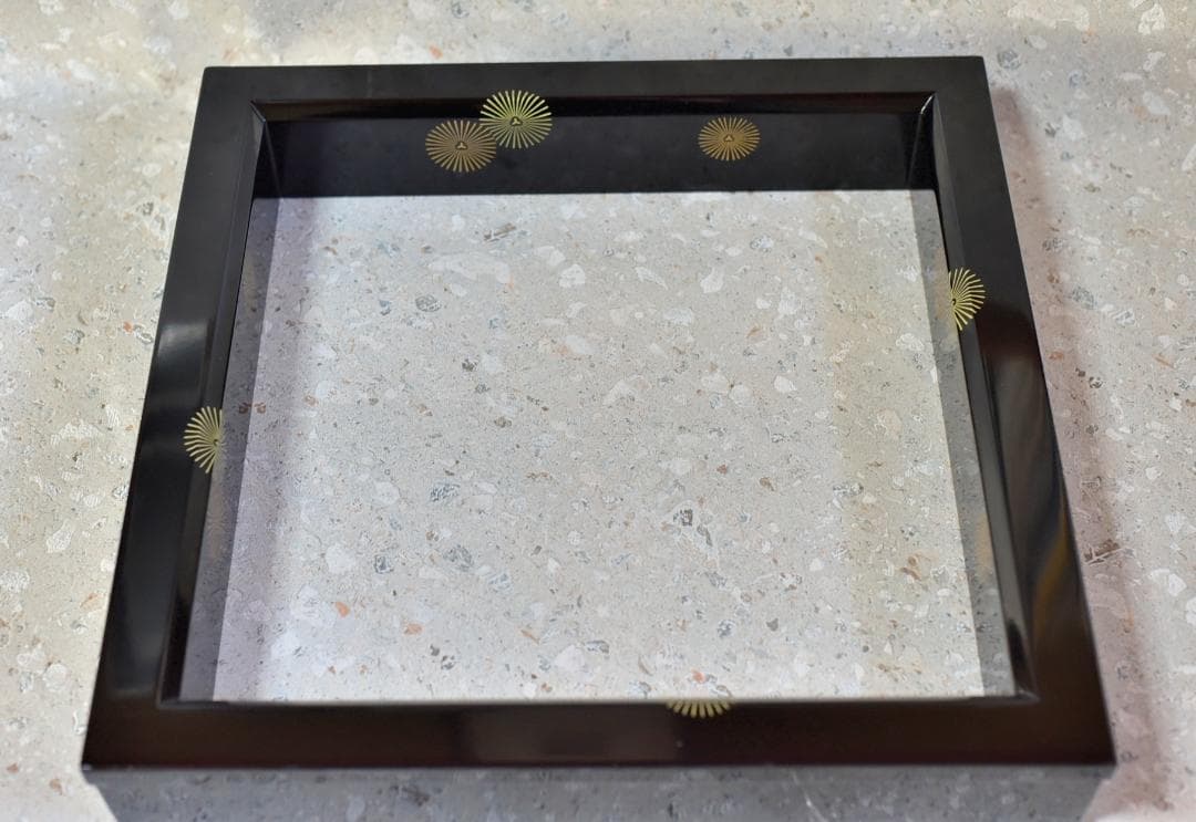 値下げ、真塗蒔絵炉縁　【極上品】お茶道具／共箱囲炉裏