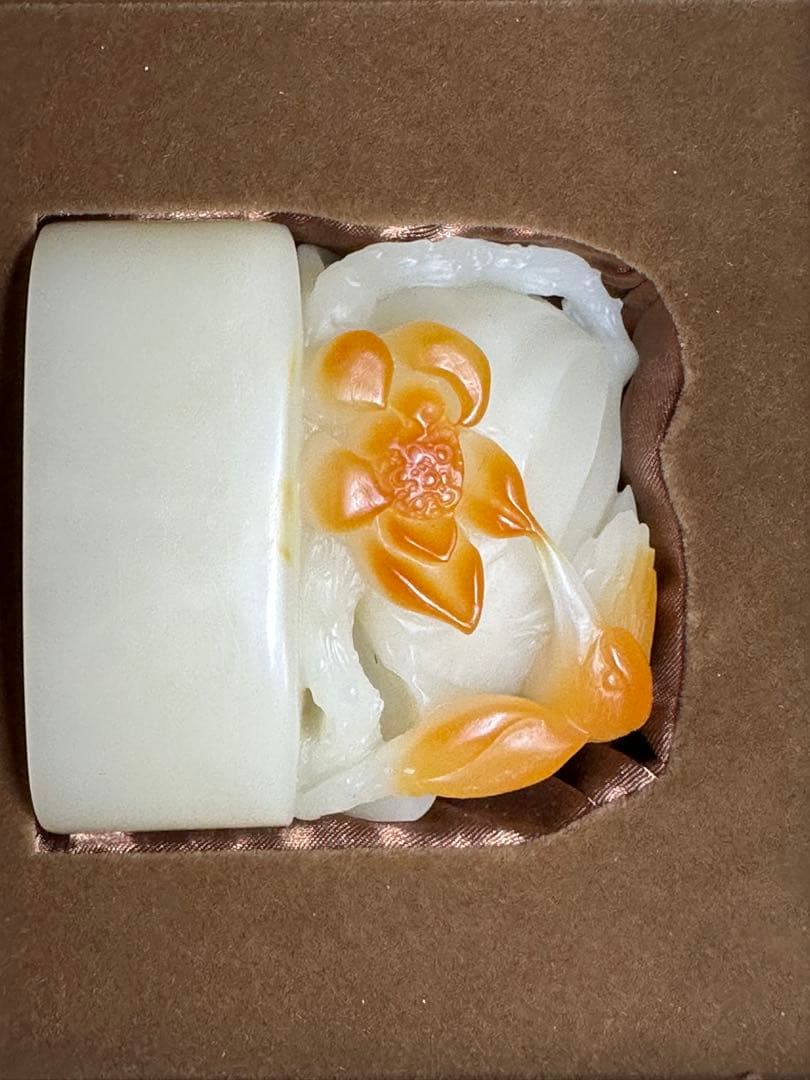 【花鳥】 蓮花　鳥　大材　美品　高級印材　篆刻　印石　寿山石　芙蓉　巧色　印材