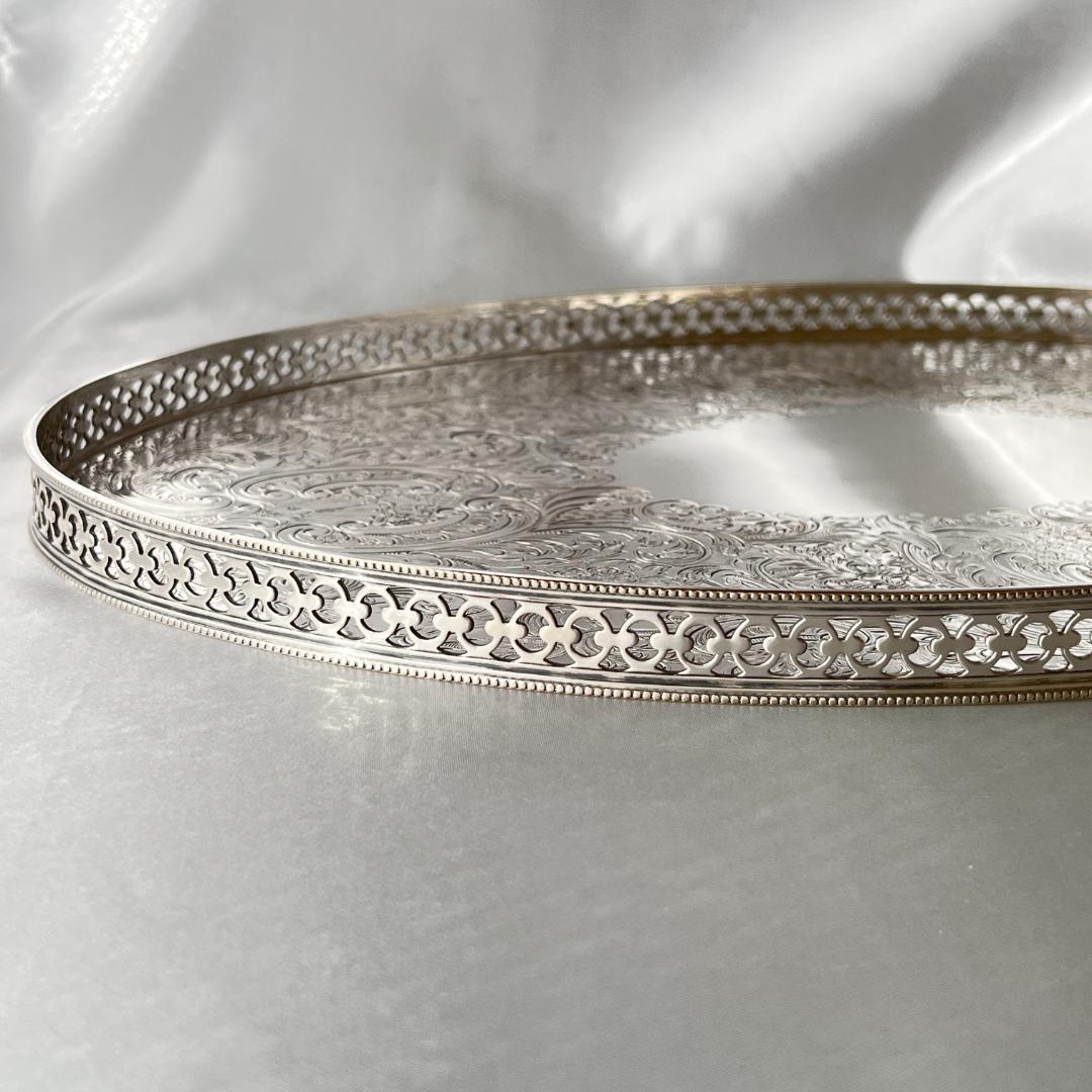 【Barker & Ellis】 ギャラリートレー オーバル型 39cm