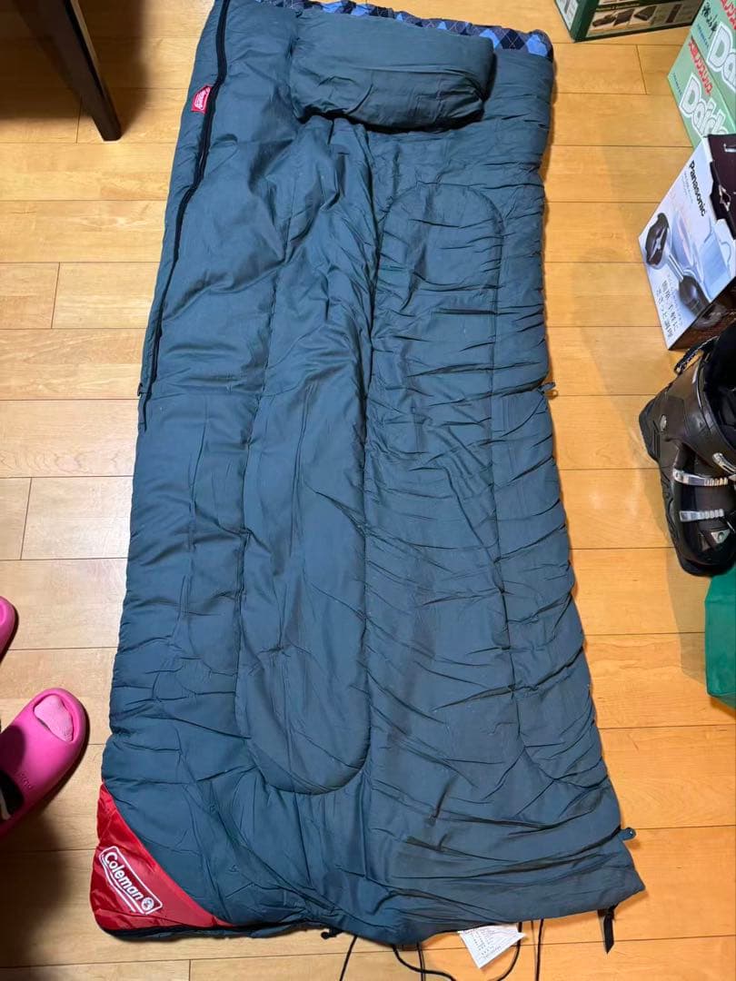 三点まとめ売り　コールマン　シュラフ　枕付き　アーガイル