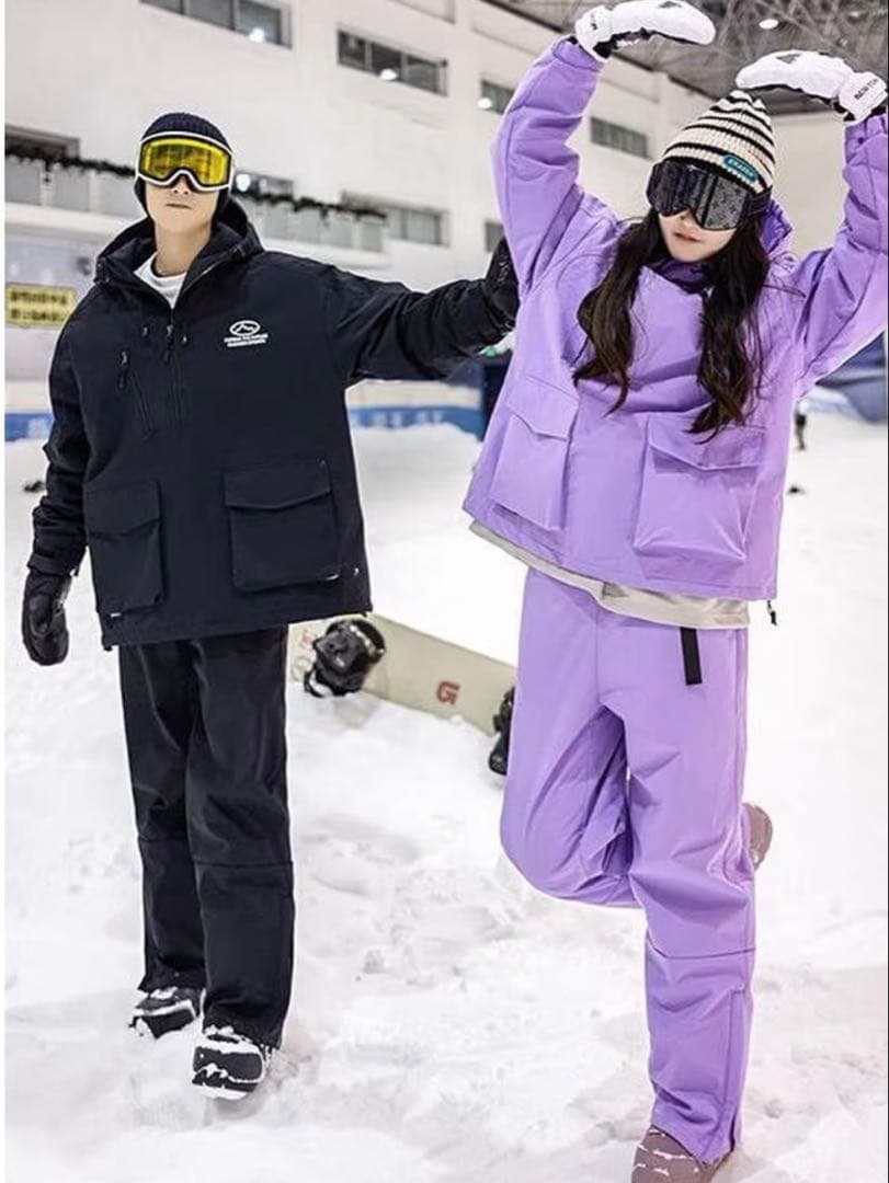 スノーボードウェア 上下セット Mサイズ パープル
