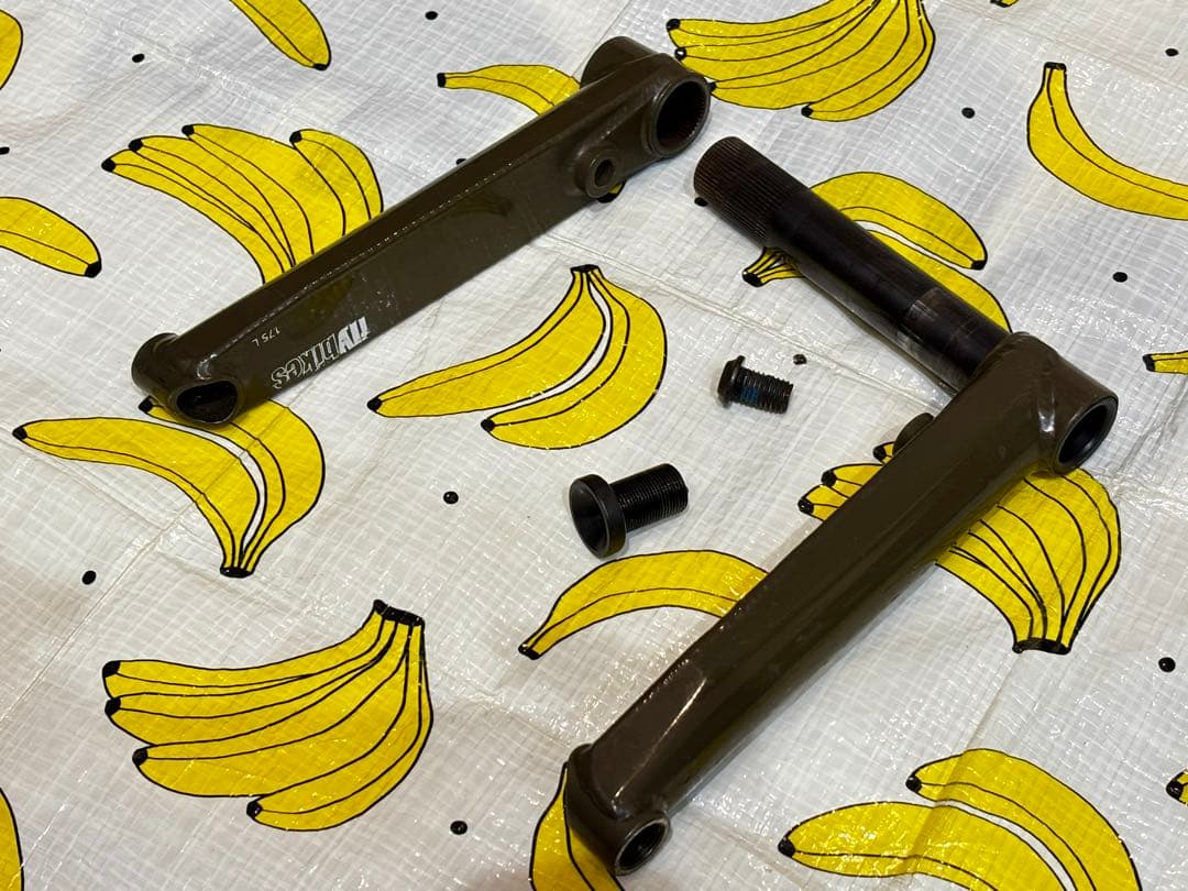 フライバイク　軽量 クロモリ クランクセット　175mm ブラウン系　BMX