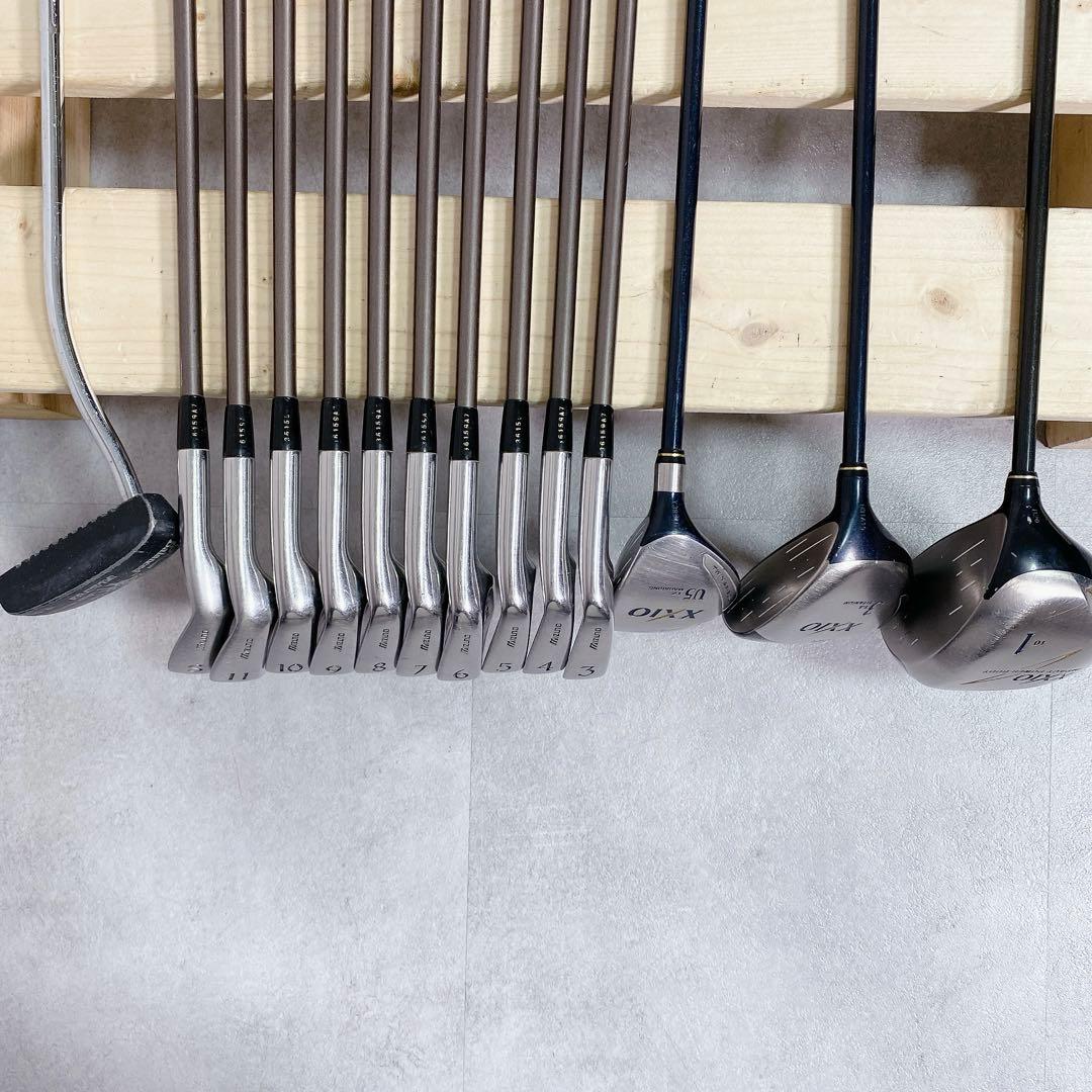 V894 ゼクシオ 他 ゴルフクラブ メンズ フルセット 黒 初心者 練習 R