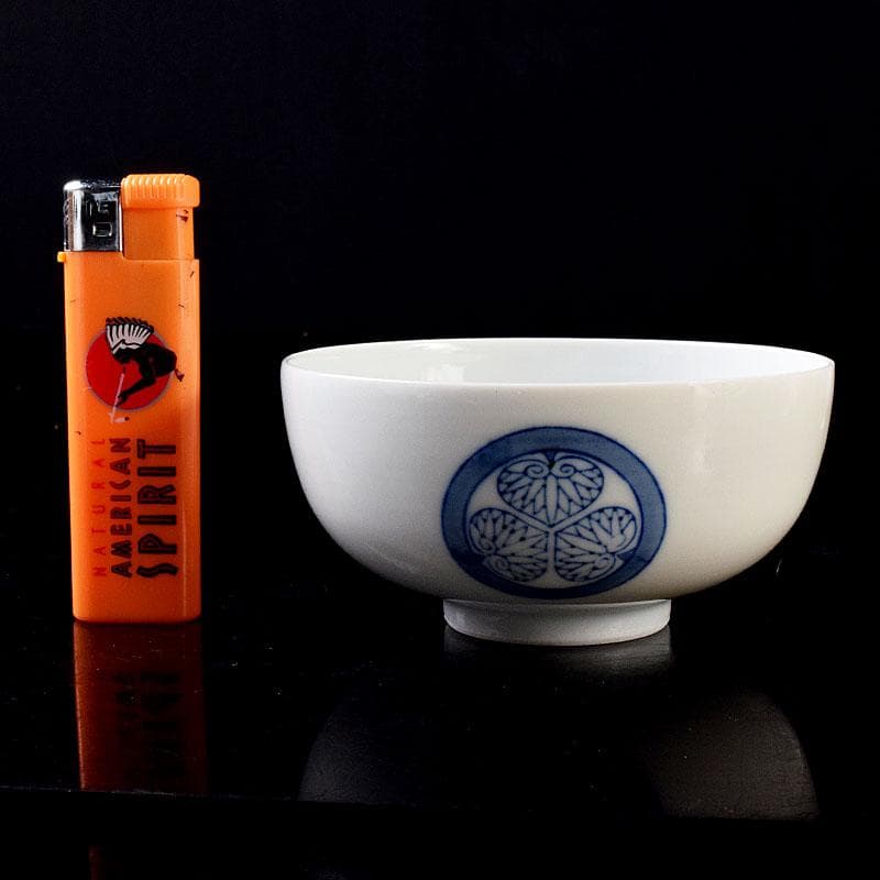 瀬戸焼　古陶園　竹鳳窯　伊藤伊平作 染付　葵紋　汲出茶碗　五客　共箱　C7352