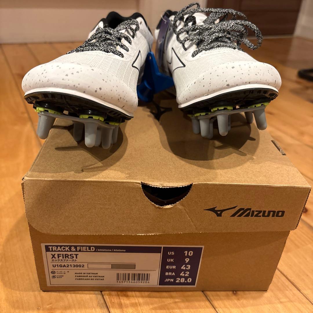 28.0cm エックスファースト　ホワイト【MIZUNO】陸上競技用スパイク